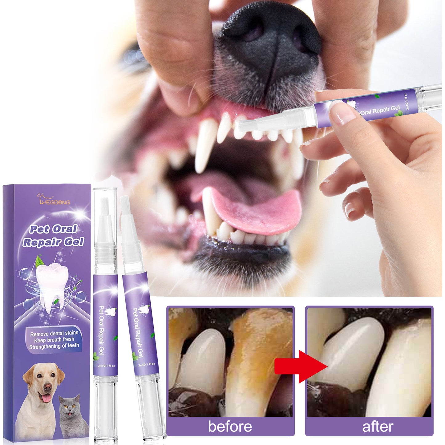 Pet oral care gel deep clean