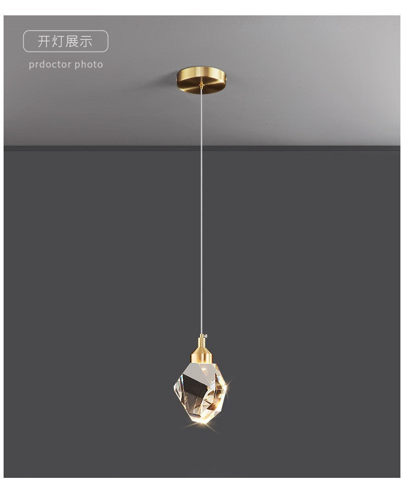 Modern Crystal Diamond Pendant Light for Bedroom