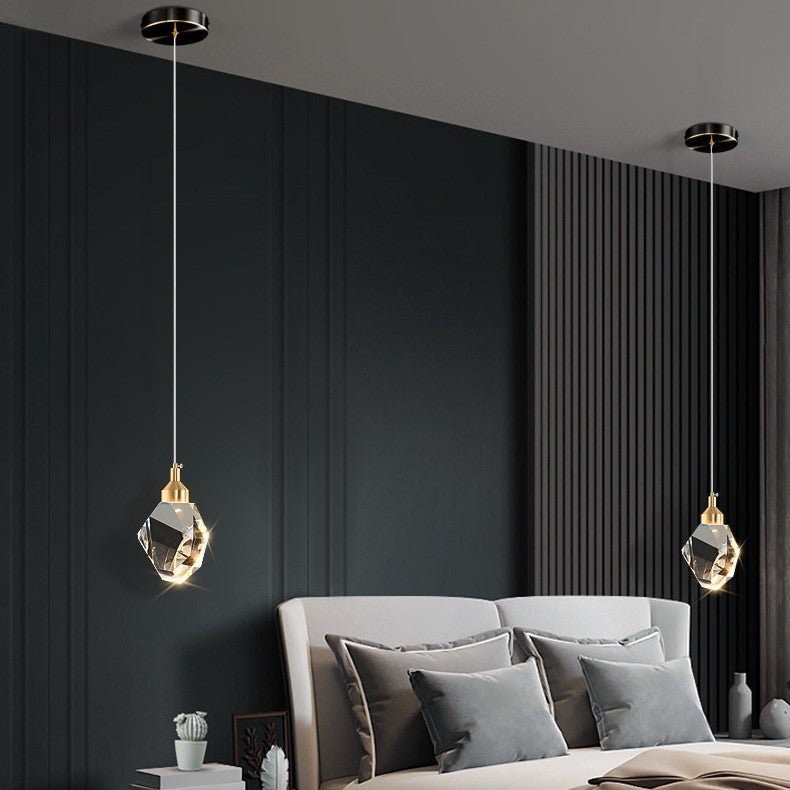 Modern Crystal Diamond Pendant Light for Bedroom