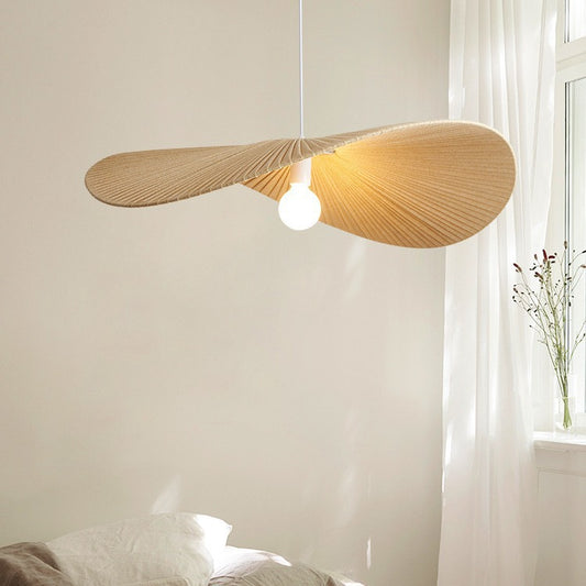Scandinavian Fabric Rattan Chandelier