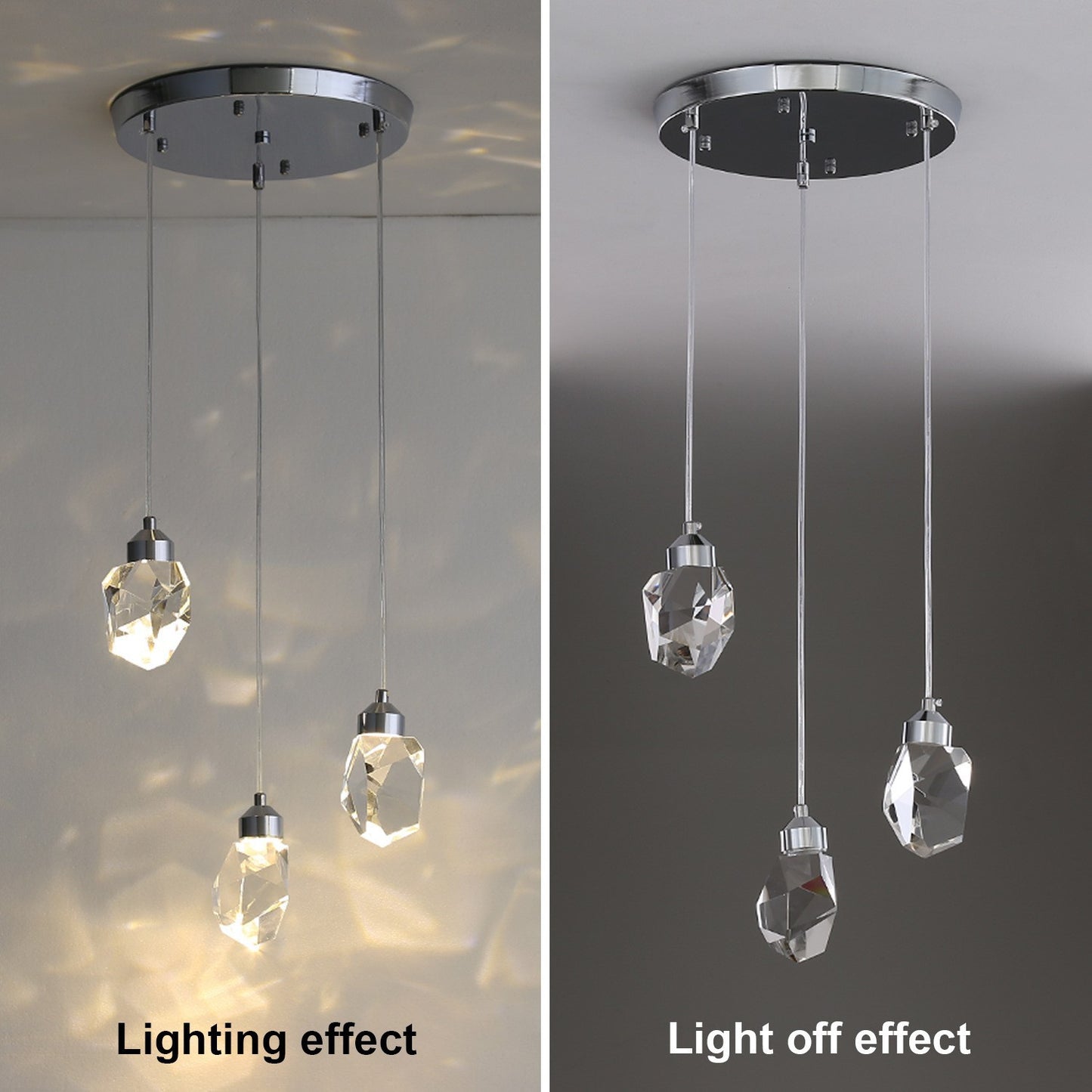 Modern Crystal Diamond Pendant Light for Bedroom